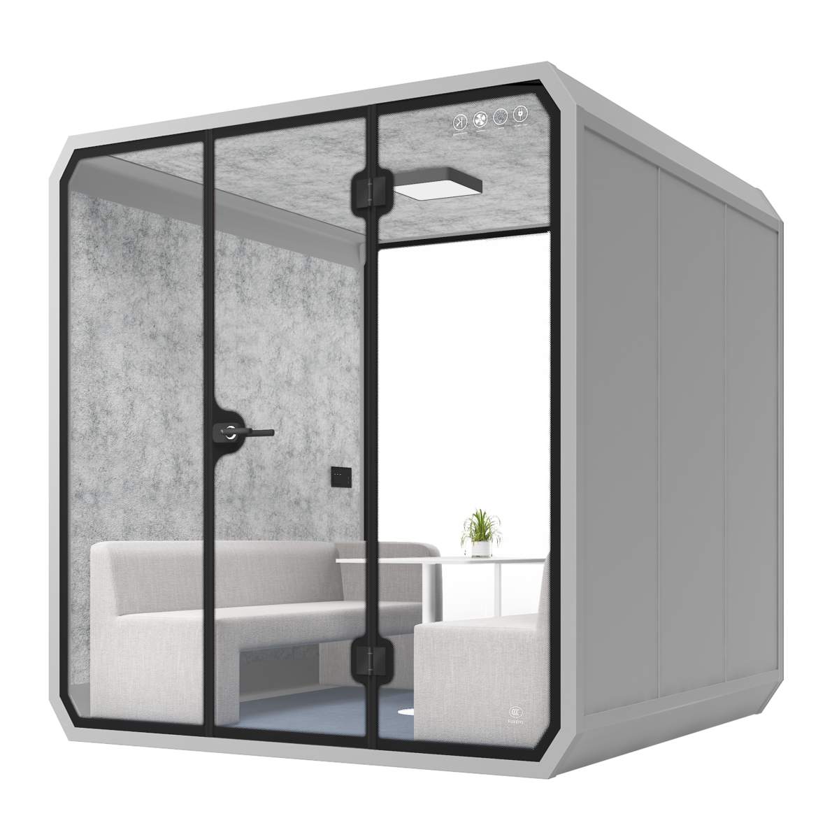 Dynami Meeting Pod Nap Pods Movable Office Box 6 Seaters XL-b-silver gray