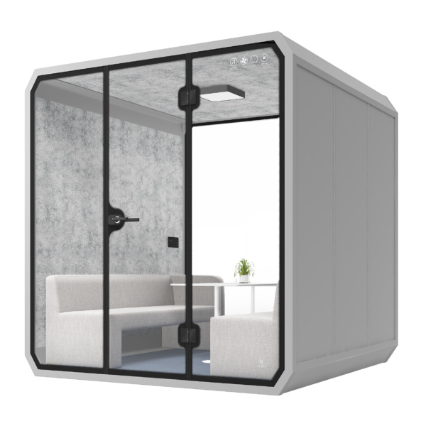 Dynami Meeting Pod Nap Pods Movable Office Box 6 Seaters XL-b-silver gray