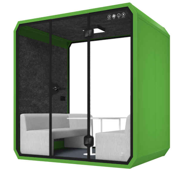 Dynami-Sound-proof-booths-4-Person-L-b-grass-green