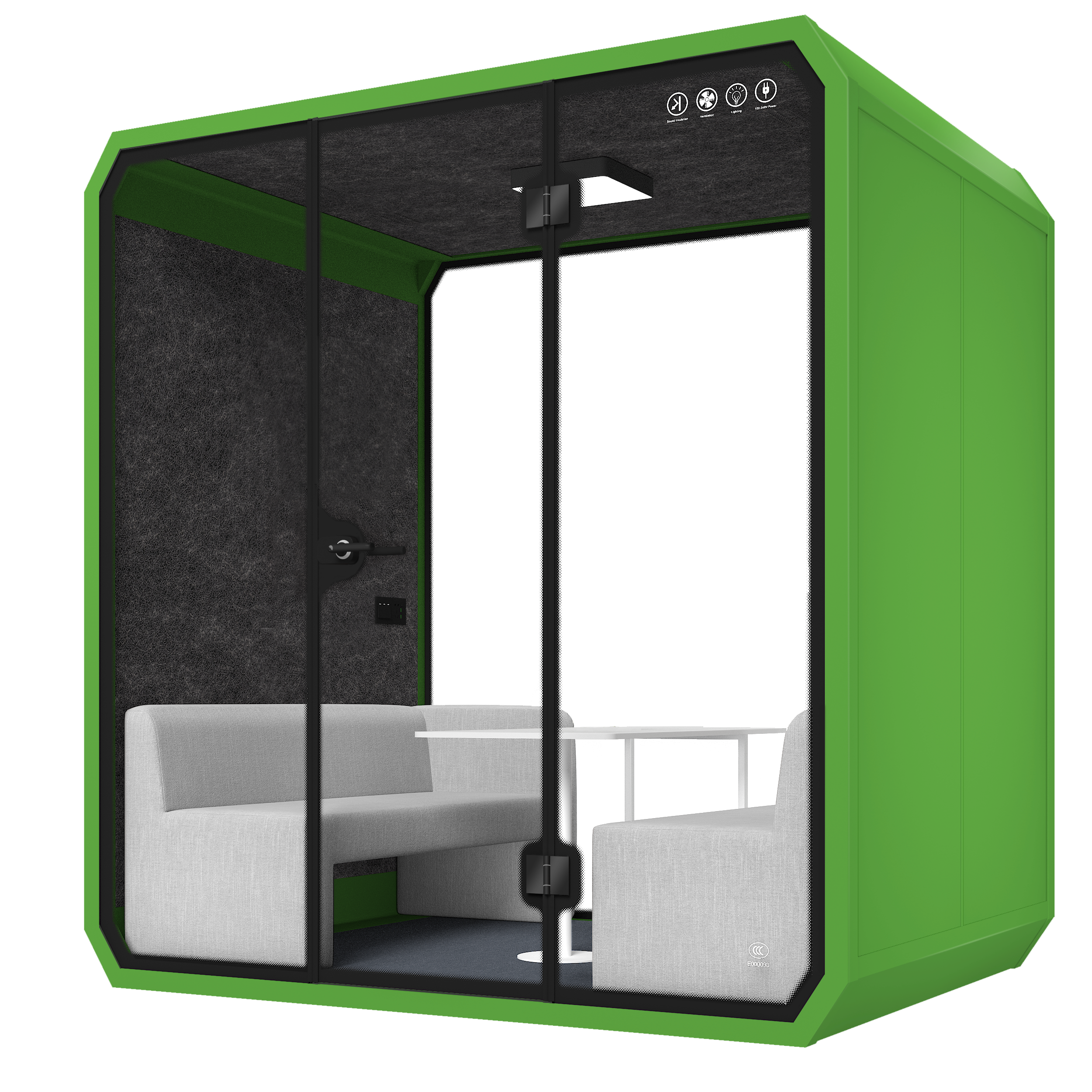 Dynami-Sound-proof-booths-4-Person-L-b-grass-green