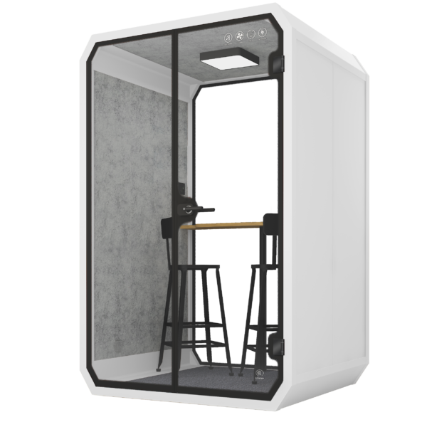 Dynami Soundproof Meeting Booth 2 Person M-b-raw white