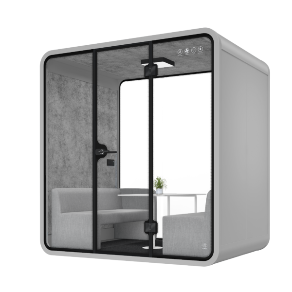 Meeting Pod 4 Seating L-a-silver gray