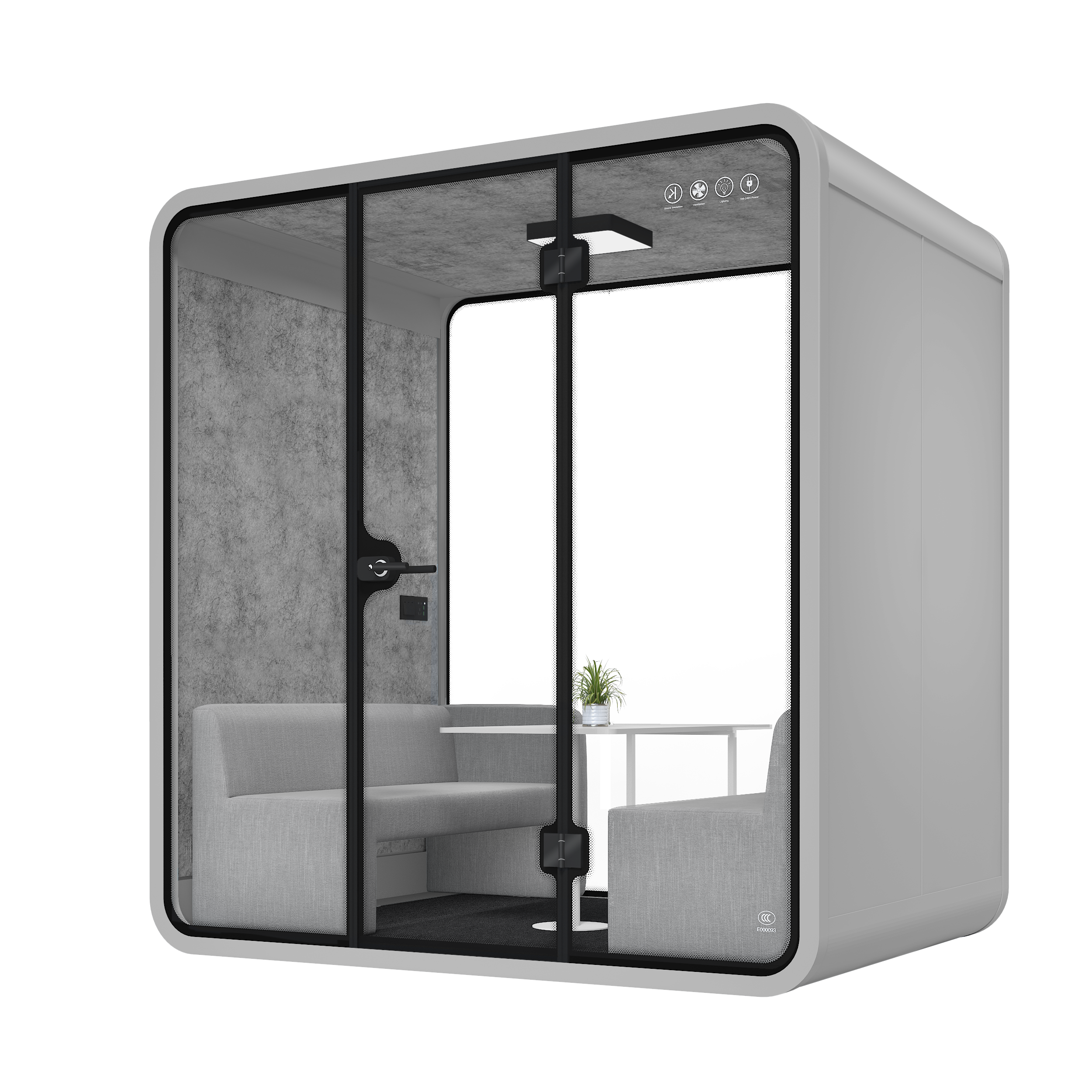 Meeting Pod 4 Seating L-a-silver gray