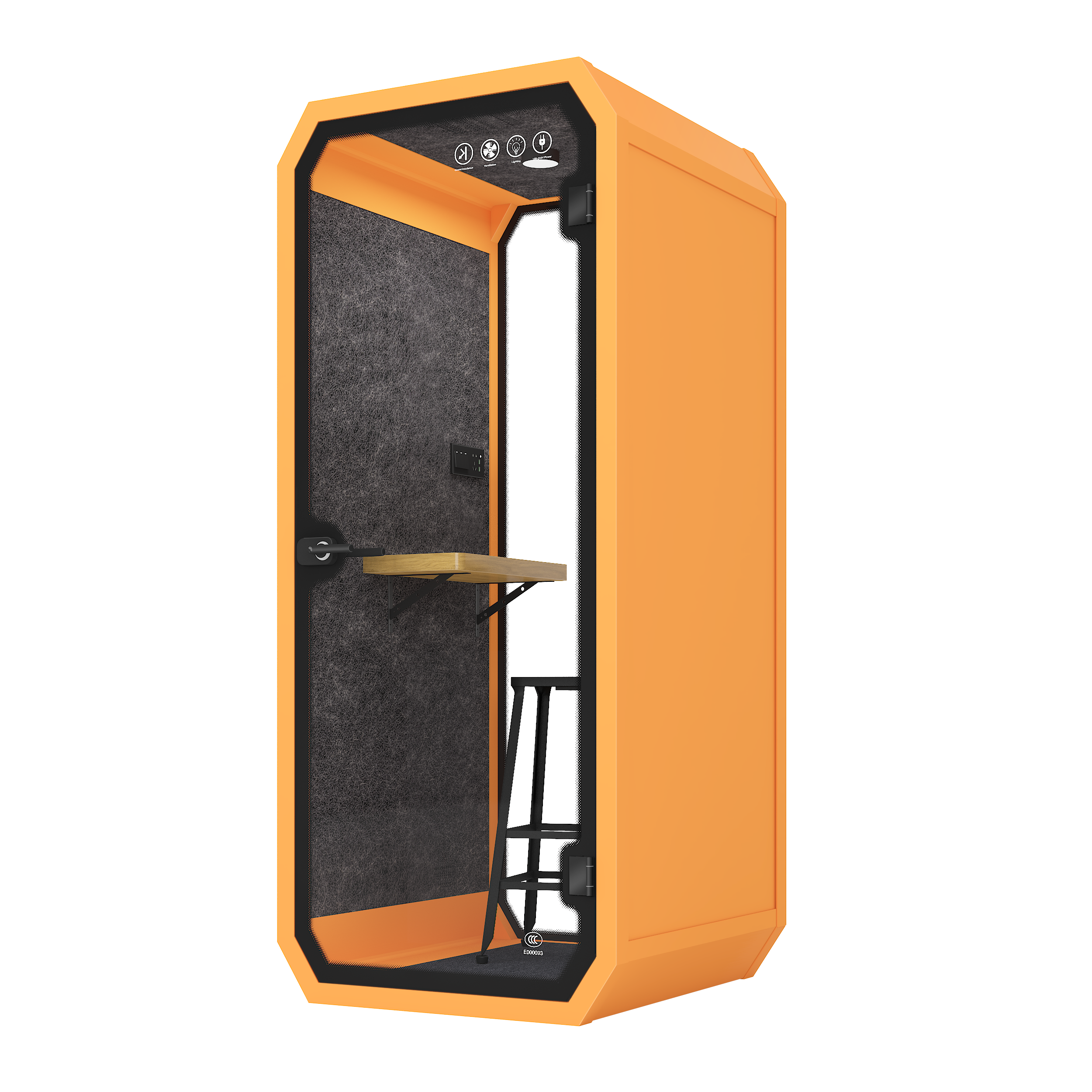 Modern Design Silent Pod Single Person S size deep orange