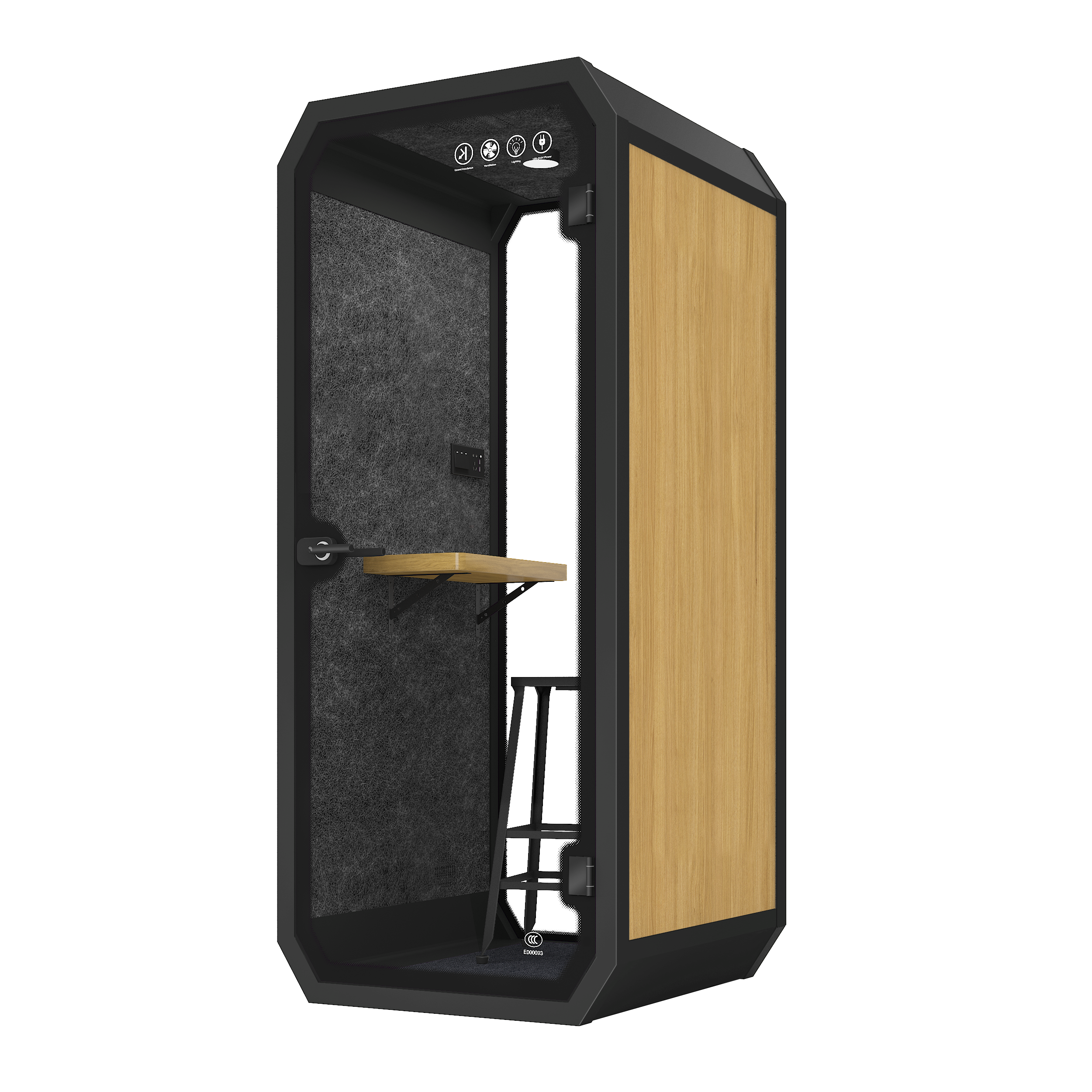 Modern Design Sound Insulated Phone box S size wood grain