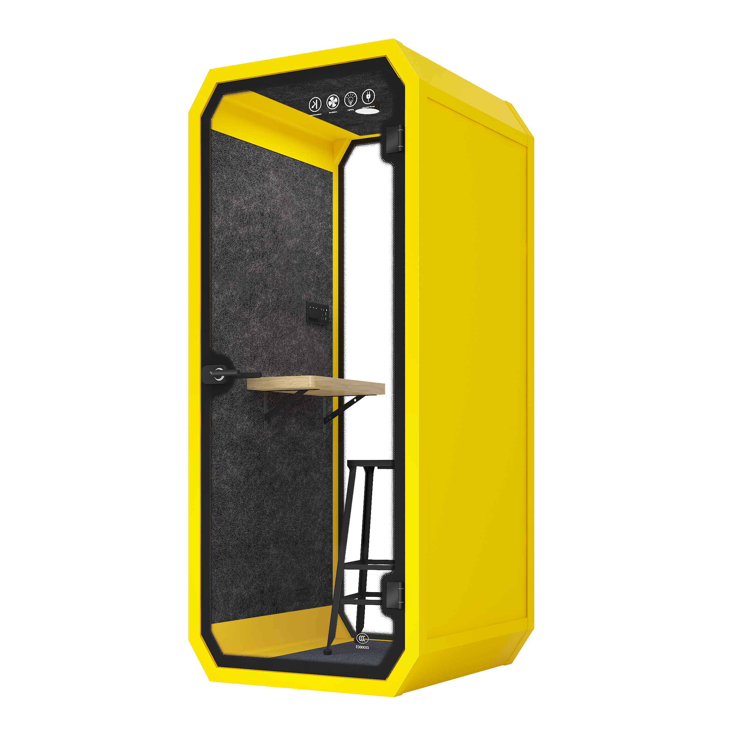 Modern Design Soundproof home pod S size lemon yellow