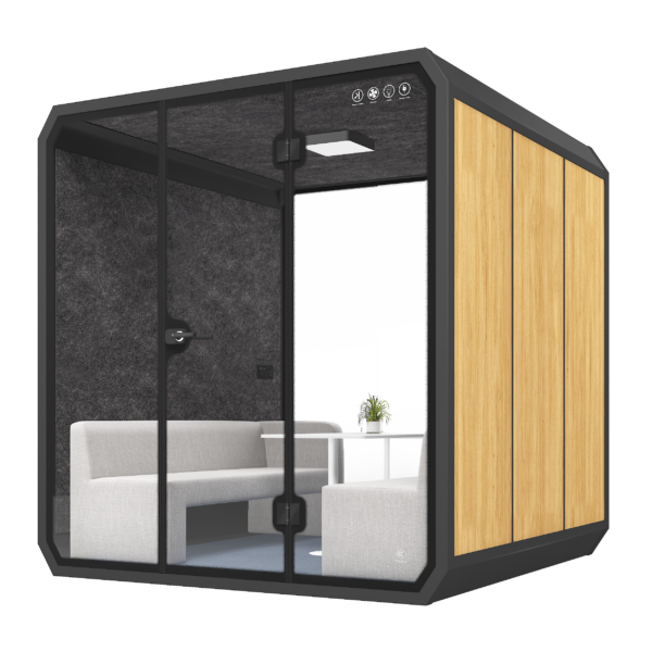 Modern Meeting Booths 6 Person XL-b-wood grain