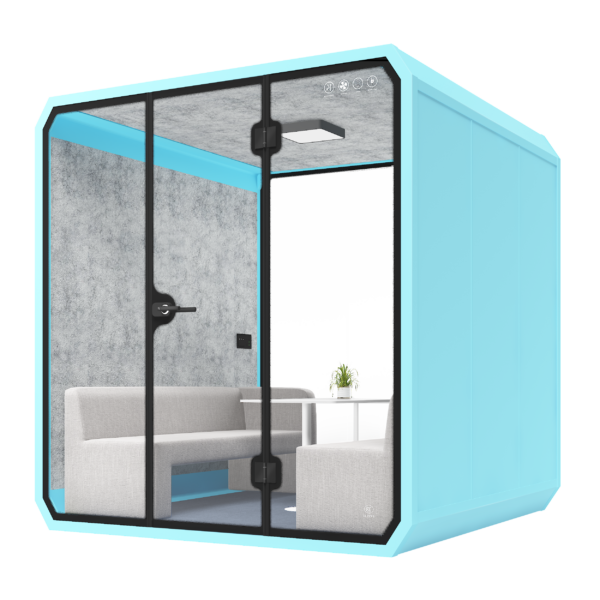 Modern Meeting Office booth soundproof cabin Multi Person XL-b-bright blue