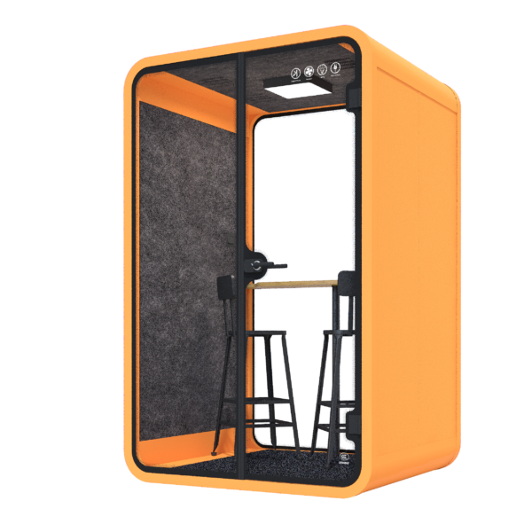 Office Phone Cube Meeting Pod M-a-deep orange