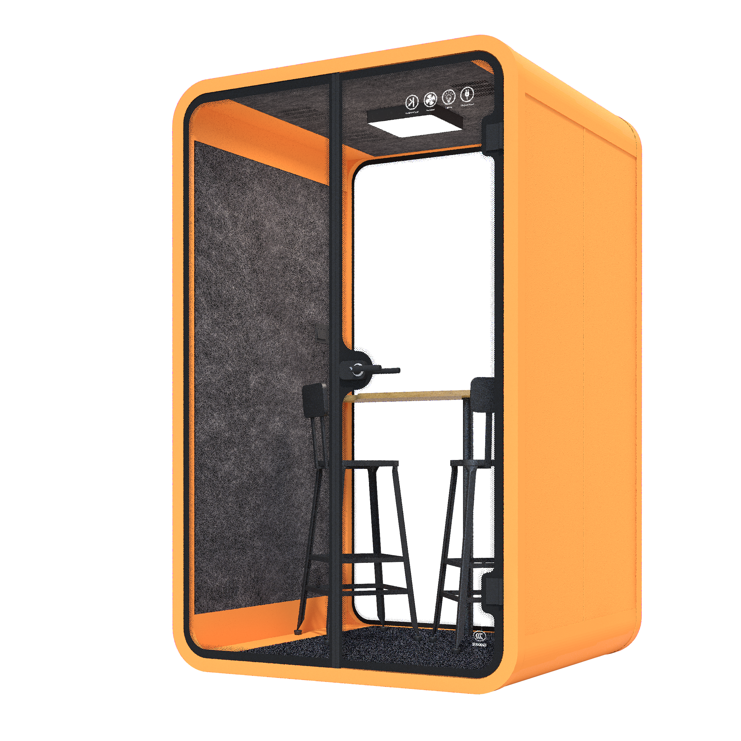 Office Phone Cube Meeting Pod M-a-deep orange