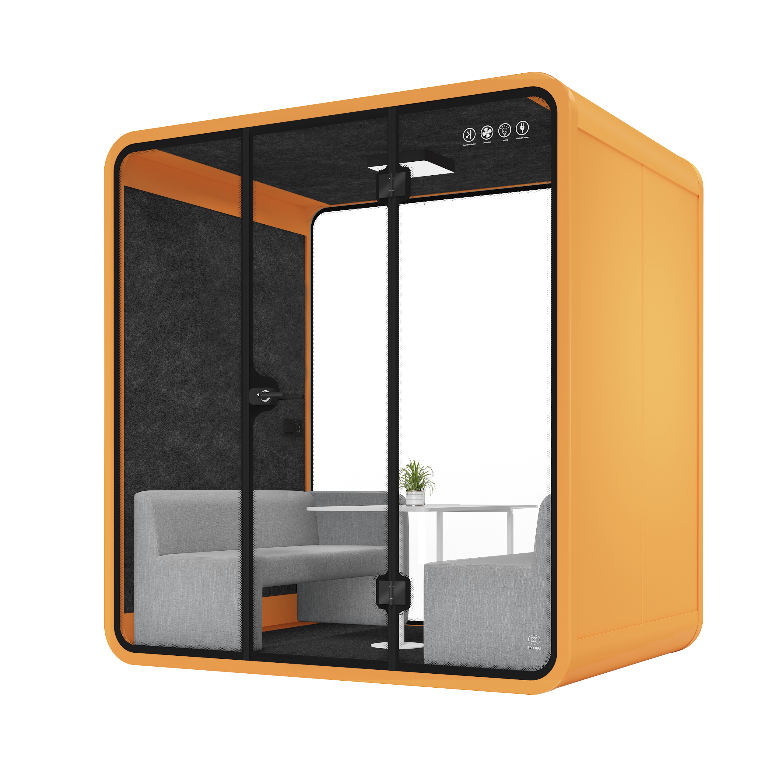 Stylish Sound Booths XL-a-deep orange