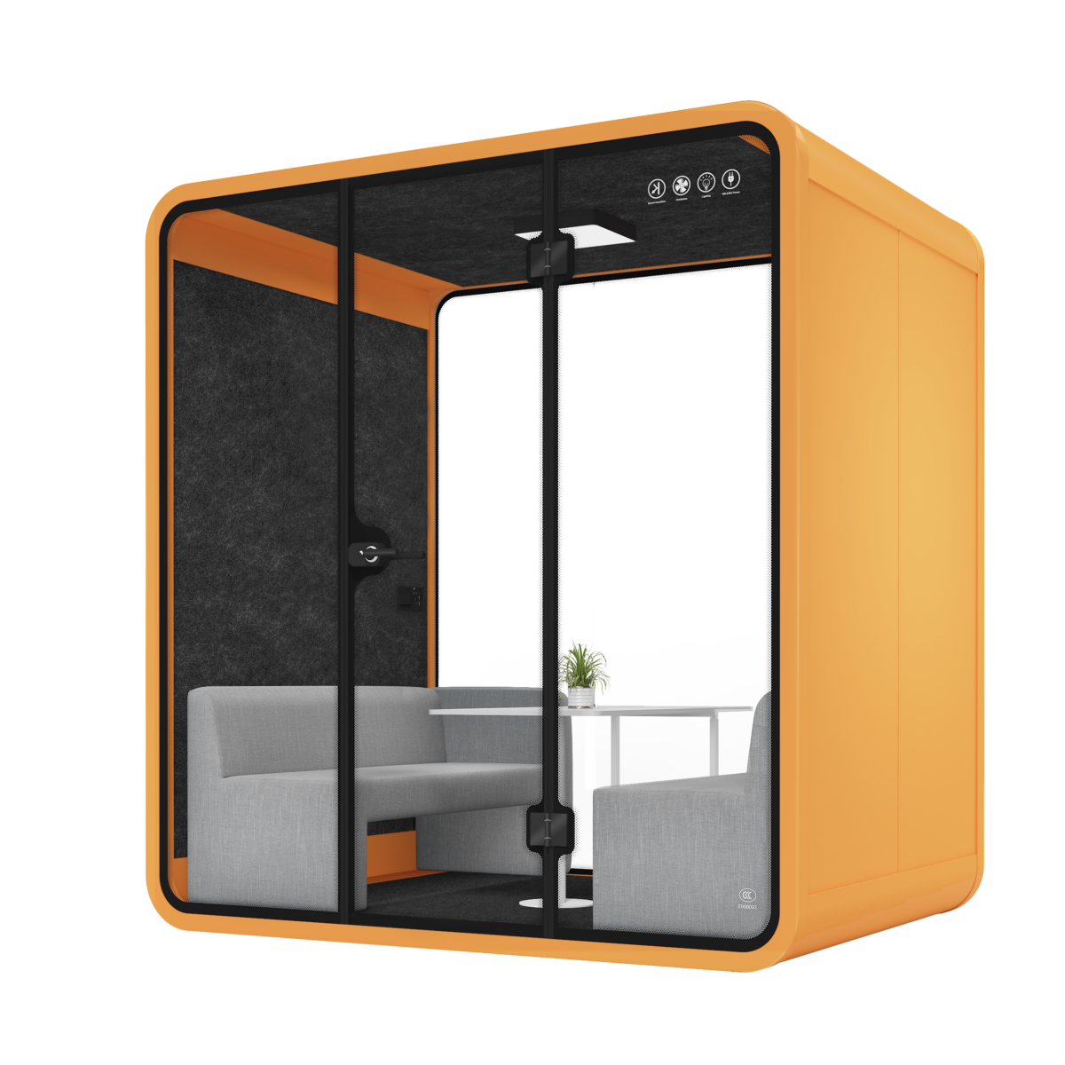 Portable Office Pod Large Size L-a-deep orange