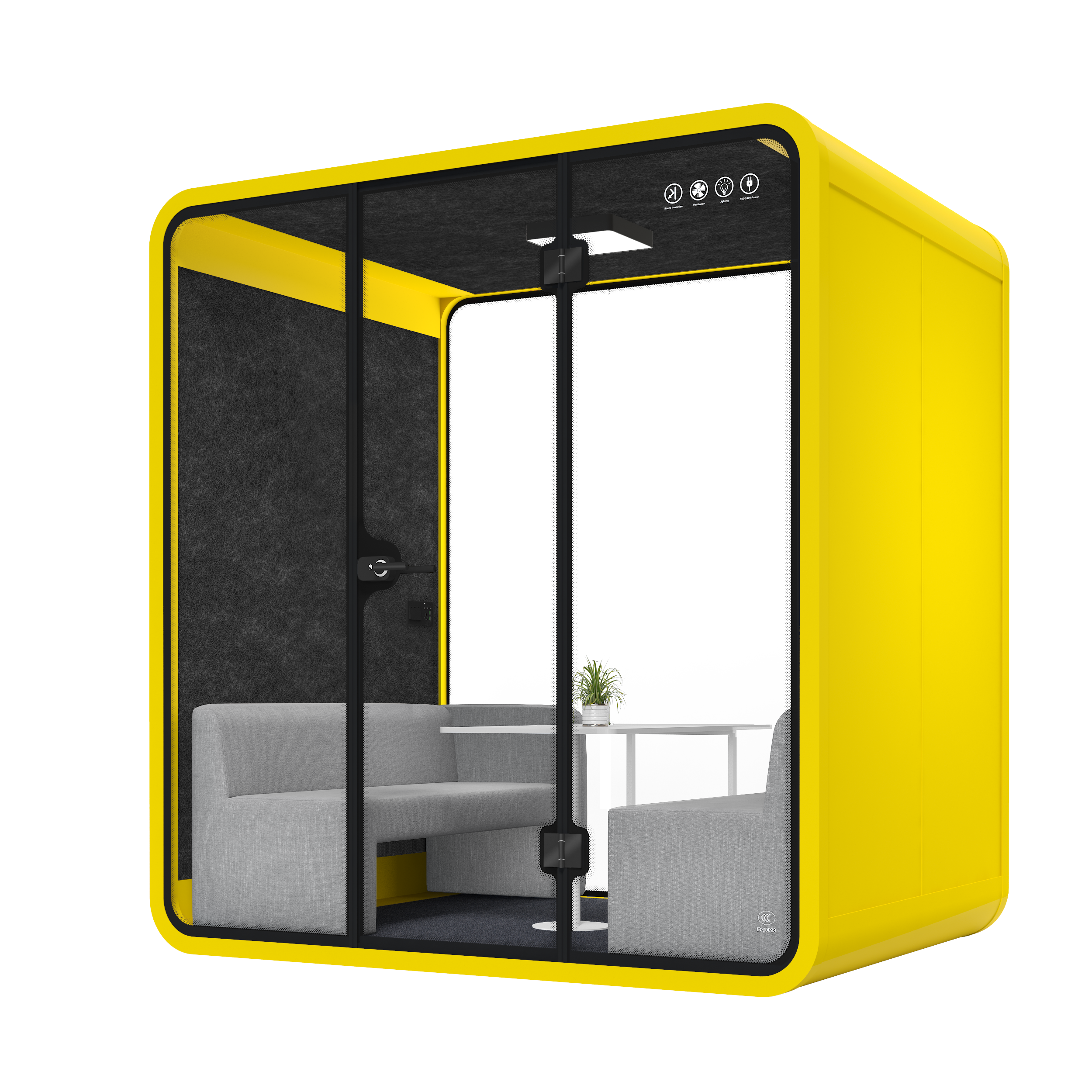 Privacy Pod Soundproof Suite L-a-lemon yellow