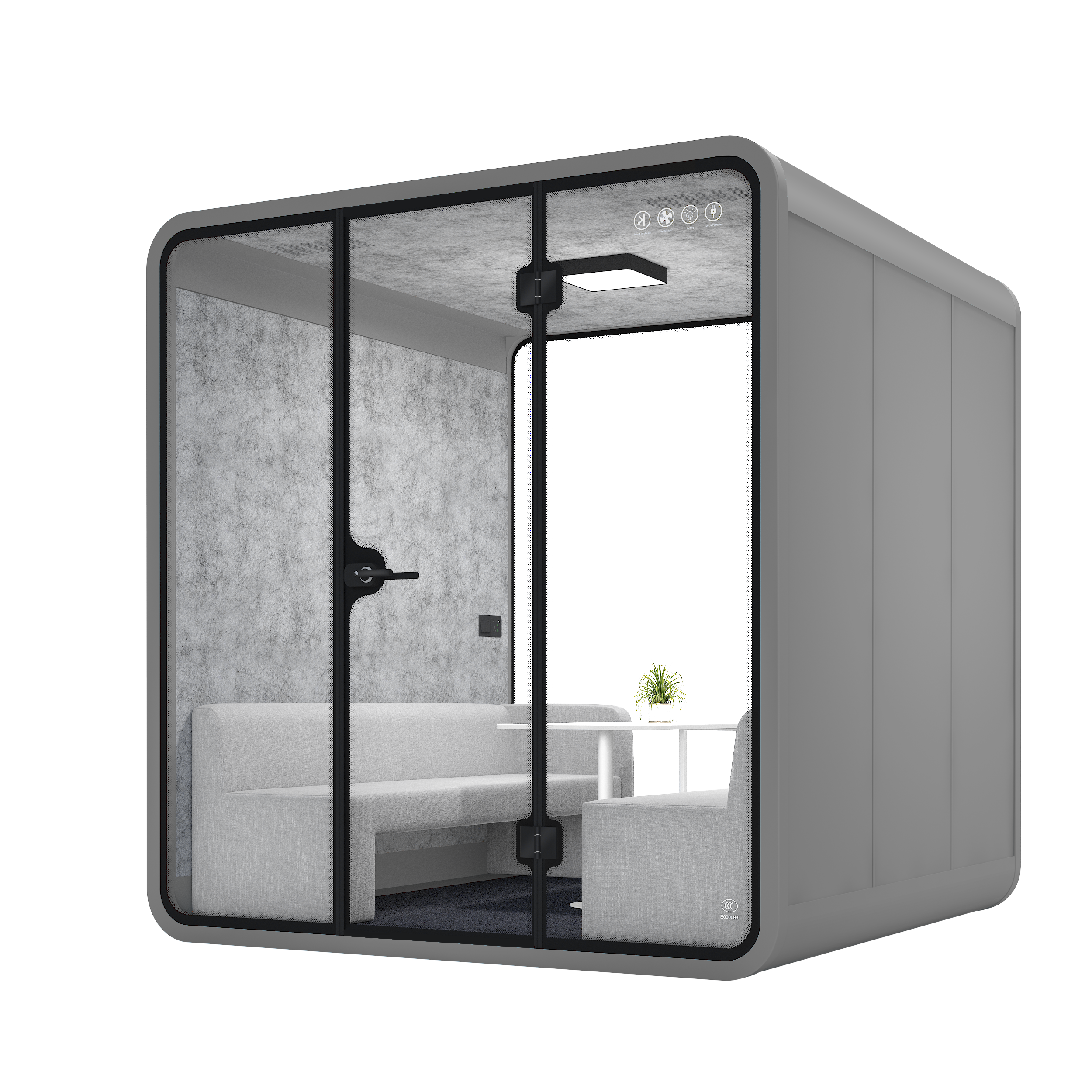 Silent Meeting Booth Multi-Person XL-a-silver gray