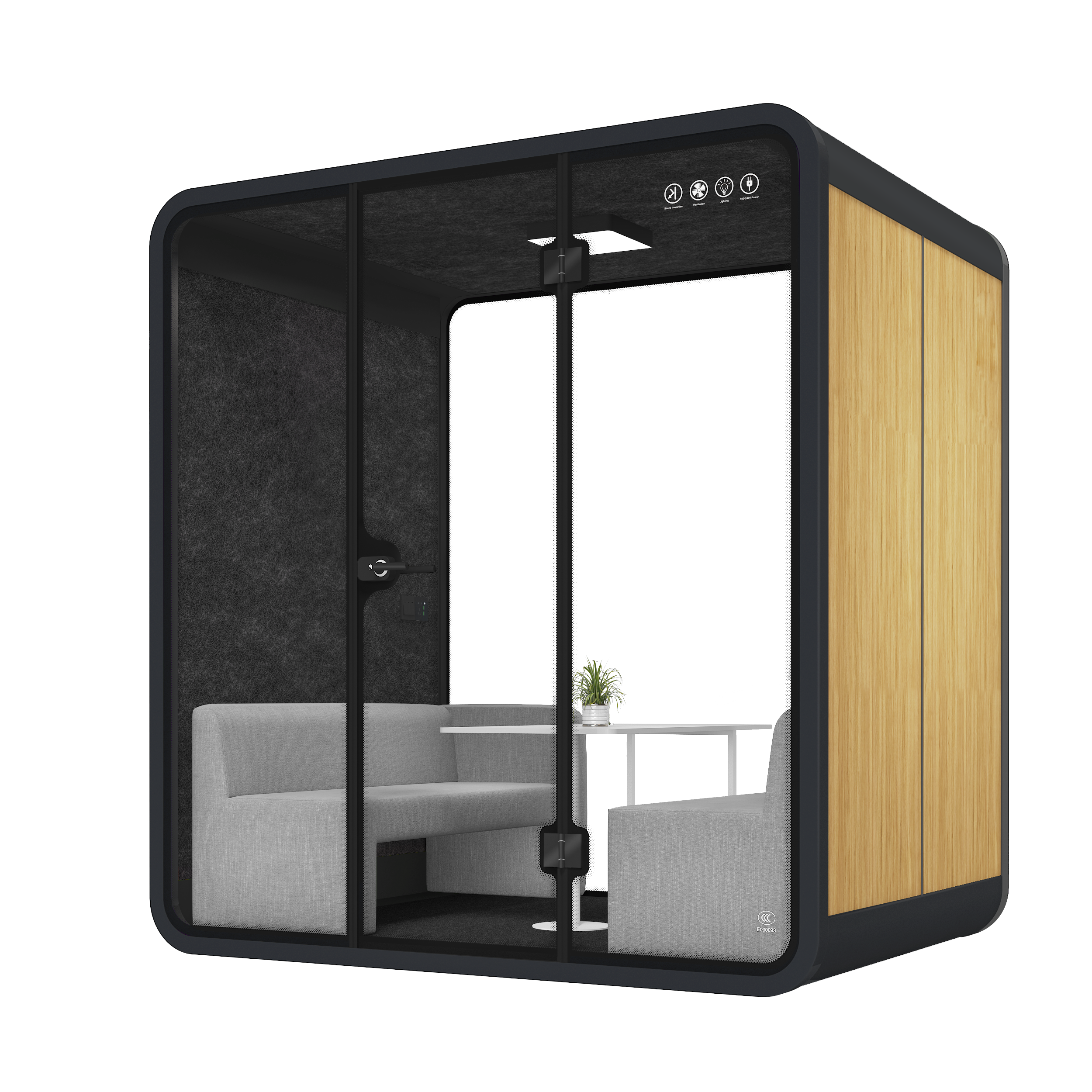 Silent Pod 4 Person L-a-wood grain