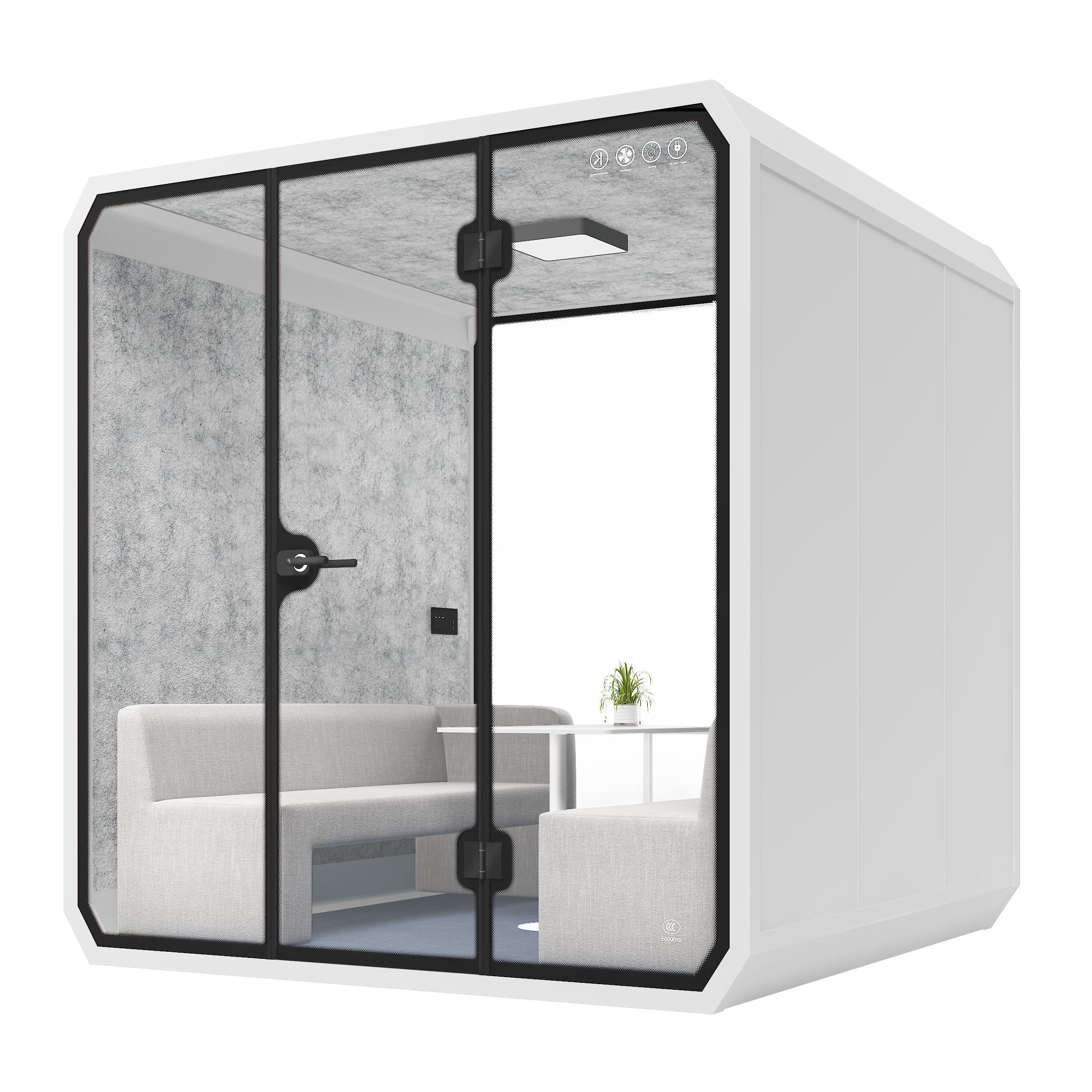 Silent Pod Soundproof Booth XL-b-raw white