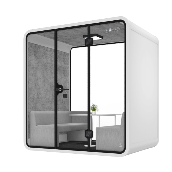Soundproof Acoustic Booth L-a-raw white
