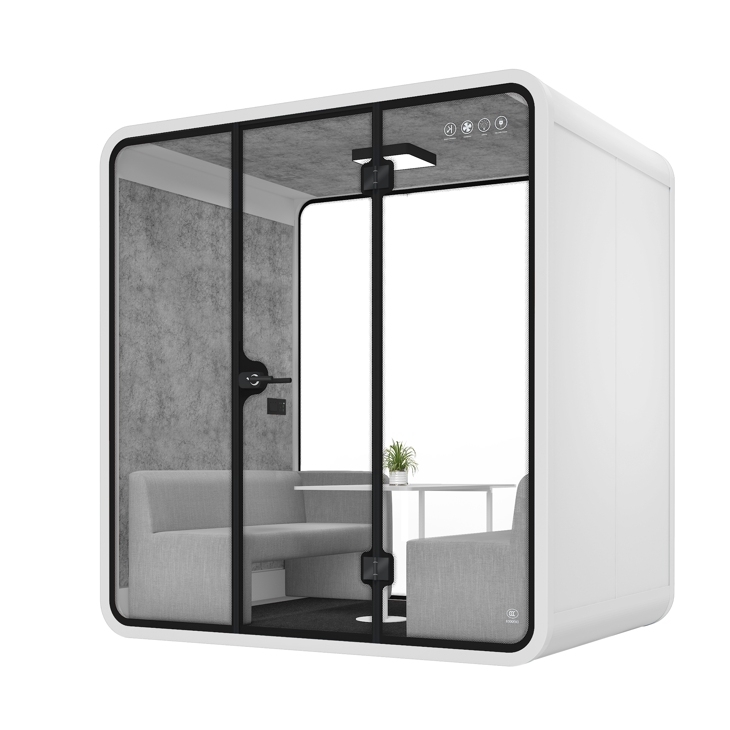Soundproof Acoustic Booth L-a-raw white