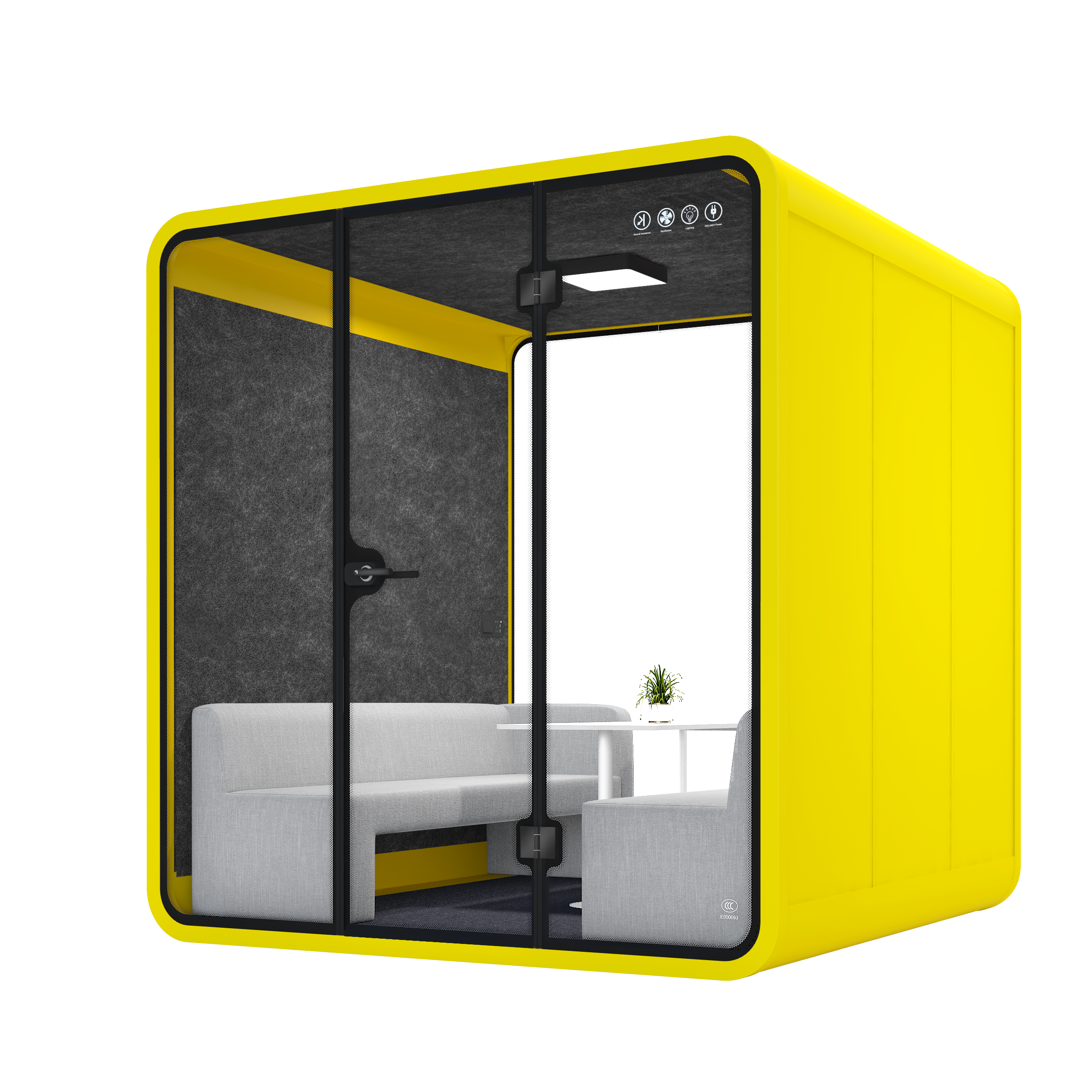 Soundproof Meeting Pod 6 Person XL-a-lemon yellow