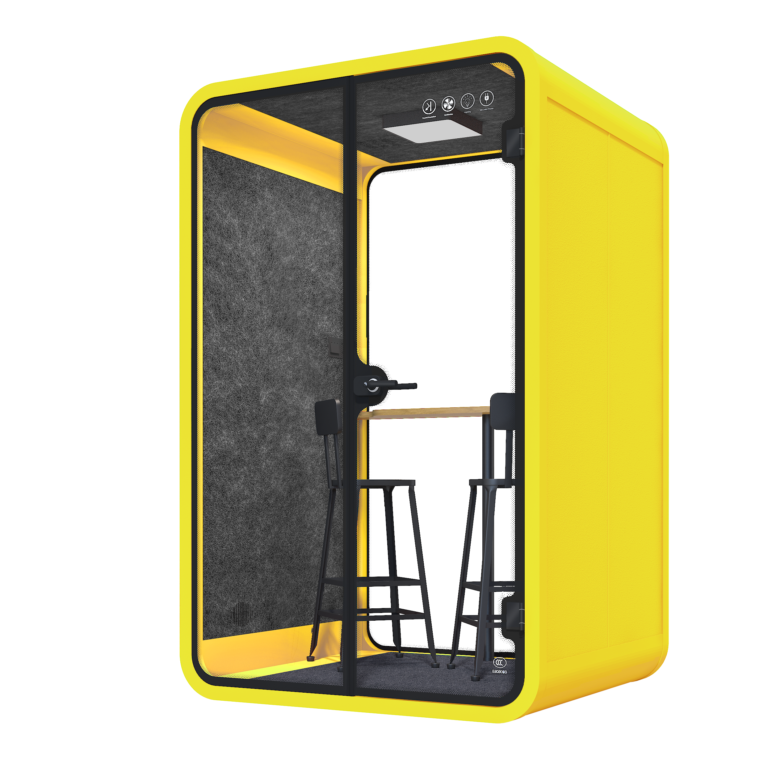 Stylish Acoustic Phone Booth M-a-lemon yellow 01